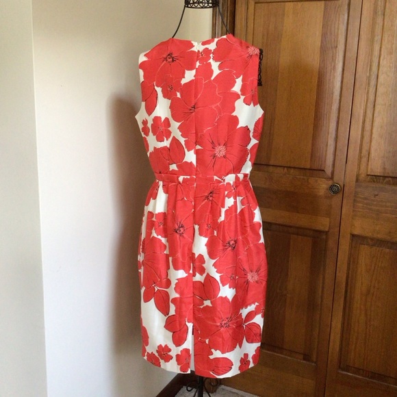 Eliza J Dress 6 Sheath Red Floral Sleeveless - Picture 2 of 8